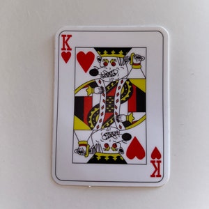 Rat King of Hearts Playing Card Sticker