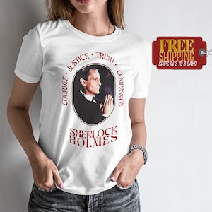 Jeremy Brett as Sherlock Holmes Premium T-Shirt, Champion of Justice and Compassion, Unisex, Cotton