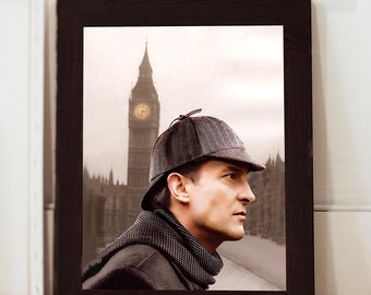Jeremy Brett as SH: The Greatest Detective, A Classic Portrait, Unique Wall Art for Holmes Fans