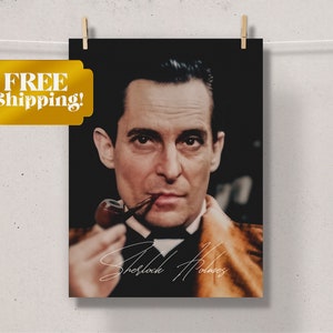 Jeremy Brett as Sherlock Holmes Matte Poster, "London's Greatest Detective", Retro Film Poster Print, Excellent Gift for Holmes Fans