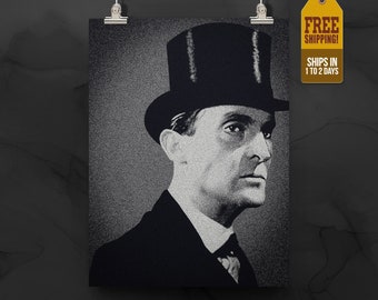 Pôster de Sherlock Holmes de Jeremy Brett: impressão fosca com arte pontilhada vintage