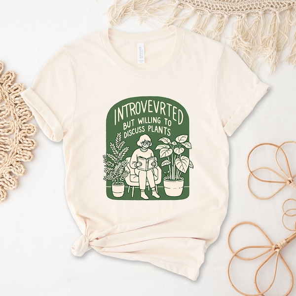 Introvertiertes Pflanzenliebhaber-Shirt, Pflanzenliebhaber-Zitat-T-Shirt, Pflanzenliebhaber-Zitate, Pflanzenliebhaber-T-Shirt, minimalistisches Pflanzen-Shirt, Unhinged-T-Shirt
