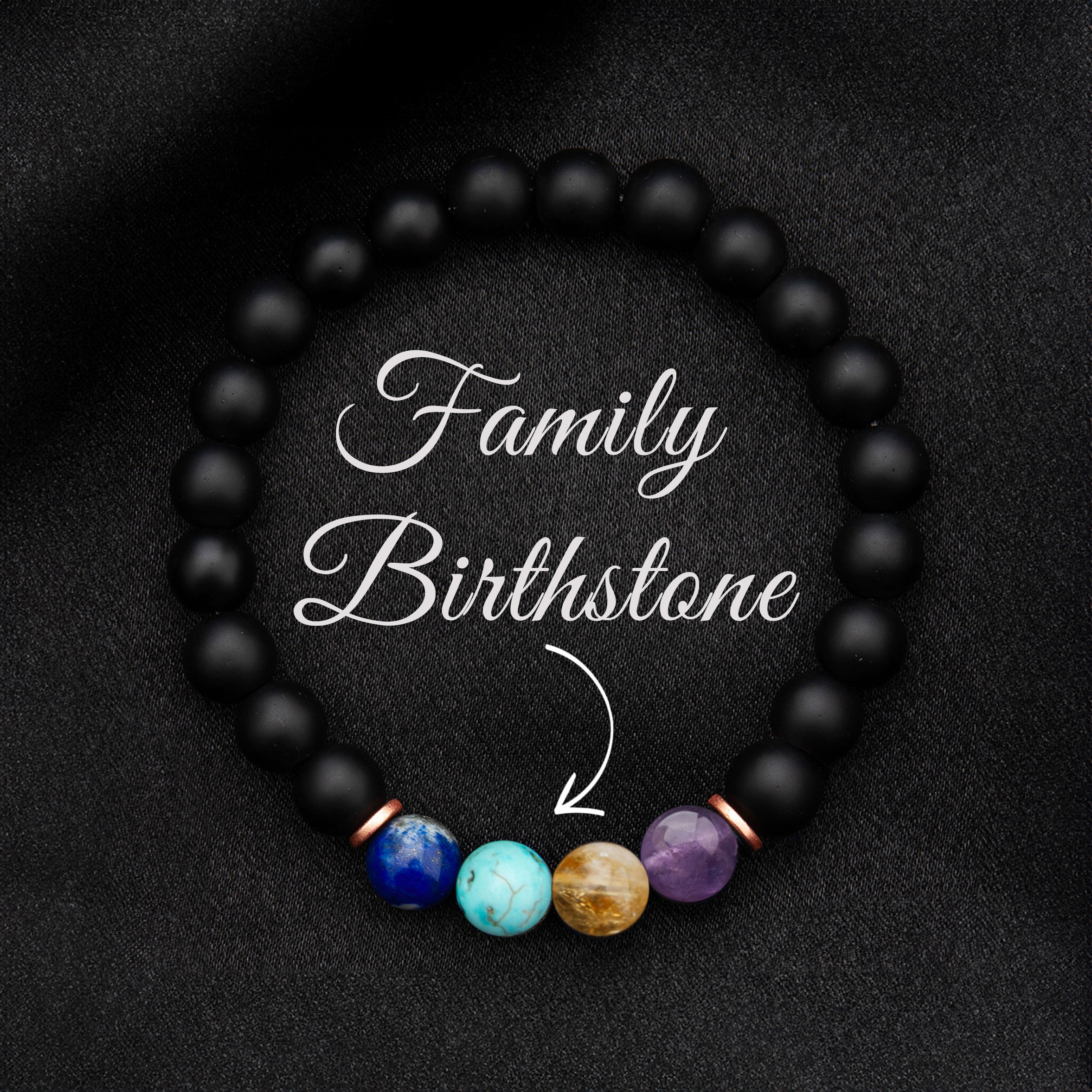 Beaded Bracelet Men's Family Birthstone Bracelet For Mom
