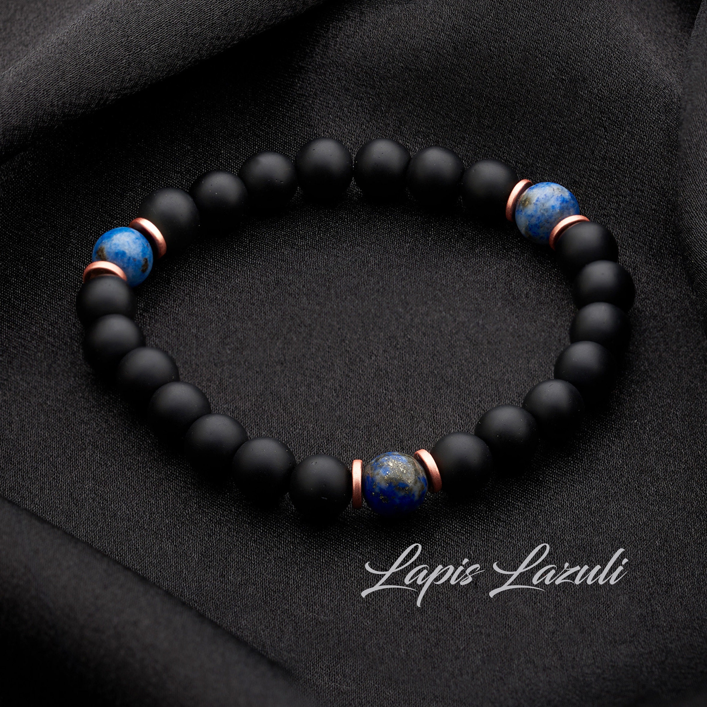 Unique Mens Jewelry • Healing Crystal Bracelet • Mens Bracelet • Gift for Husband • Anniversary Gifts • Bracelet for Men • Lapis Lazuli
