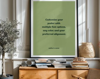 Custom Quote Print, Personalized Wall Art Poster, Modern Minimalist Typography