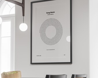 Custom Song Lyrics Print, Personalized Vinyl Record Poster, Music Wall Art
