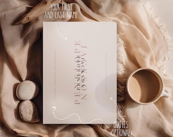 Softcover Name Journal with Quotes: 2026 Calendar, Goal planner, Mood Tracker, A5, Beige