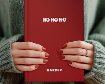 Red Holiday Journal, Matte Hardcover Notebook, A5 - 5.75"x8",  150 lined page
