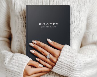 Friends Journal with Name Softcover Notebook - 2026 Calendar, Black, A5