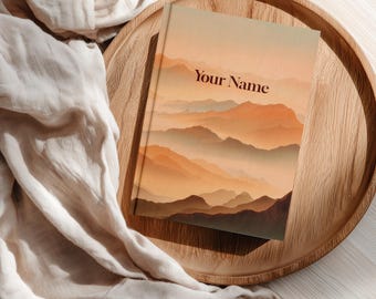 Personalized Mini Gratitude Journal, Hardcover Notebook 5x7, Beige Blank Pages