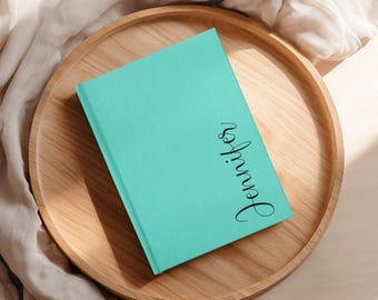 Mini Journal Custom Notebook, 5" x 7" (12.7 x 17.8 cm) 128 blank pages, Blue