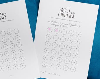 30 Day Challenge Planner: Minimalist Personal Growth Tracker (Printable PDF)