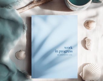 Work in Progress Notebook: Custom Text Hardcover Journal, Blue
