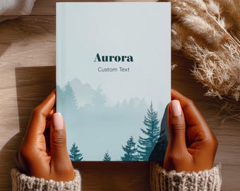 Personalized Mountain Forest Journal, Custom Name Hardcover Notebook, Nature Aesthetic
