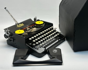 Máquina de escribir Erika vintage, modelo 5, color negro antiguo, de 1955