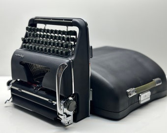 Olympia SM3 Black Typewriter: QWERTY, Custom Case
