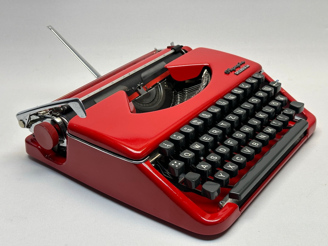Olympia Splendid 33/66 Typewriter: 1960s Red Vintage With