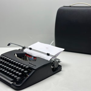 Customized Olympia Splendid 33/66 Typewriter - Black Body, Dual-Color/Single-Color Capability, Refurbished with Black Bag