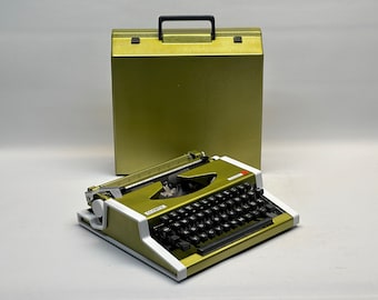 RARE! Olympia Traveller Typewriter - Antique Typewriter - Olympia Typewriter - Vintage 1955 Edition in Gold Green