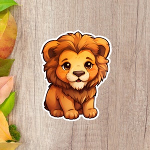Cute Lion Sticker | Digital Download | Animal Planner Stickers | Printable Scrapbooking PNG | Cute Lion Sticker for Crafts, Lion Sticker Art