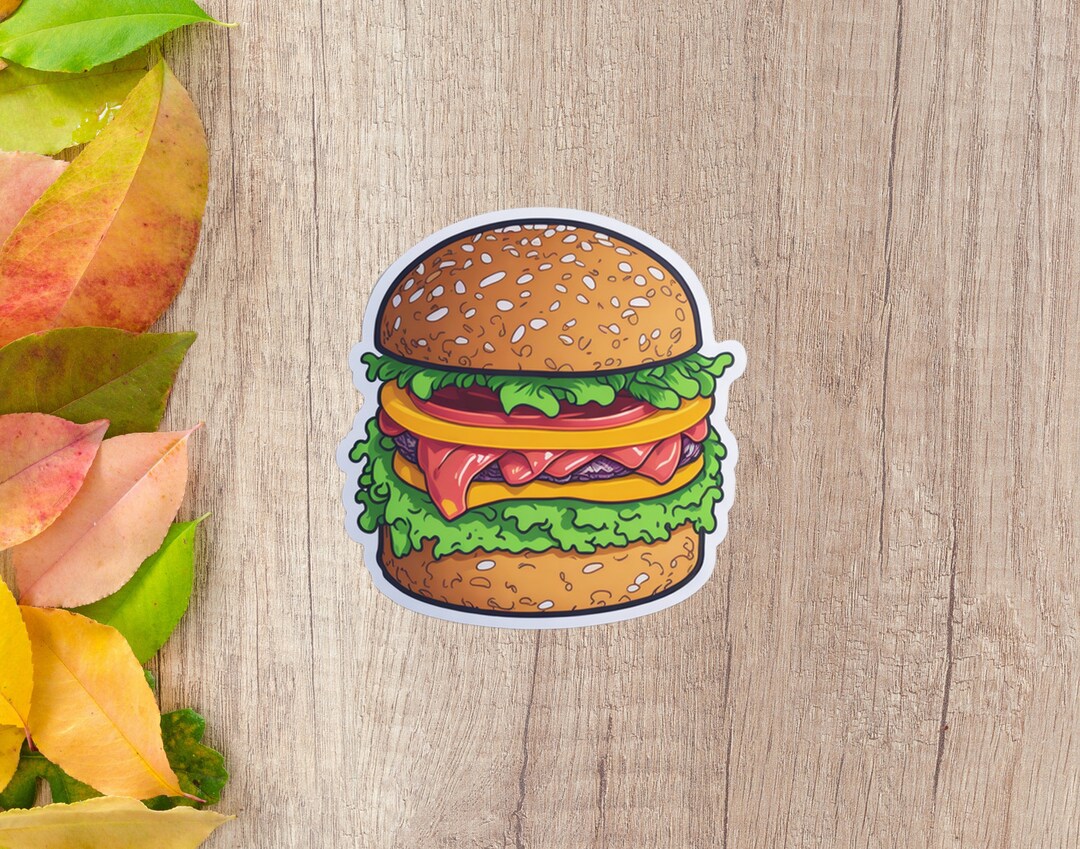 Digital Hamburger Sticker Downloadable and Printable Sticker Etsy