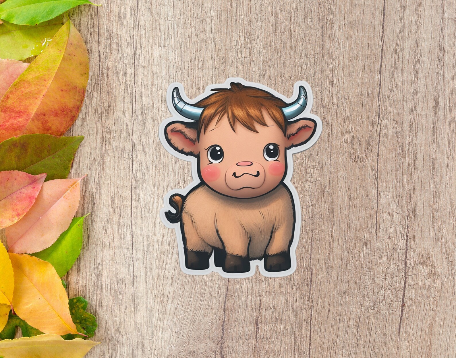 Digital Cute Baby Bull Sticker, Downloadable and Printable Sticker, PNG ...