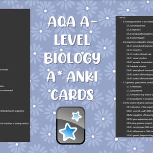 Baralhos de Biologia A* AQA com Flashcards e Cartas