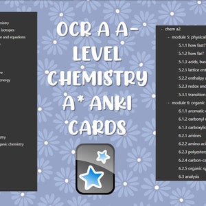 OCR A A Nivel Química A* Anki Flashcards Decks Cards