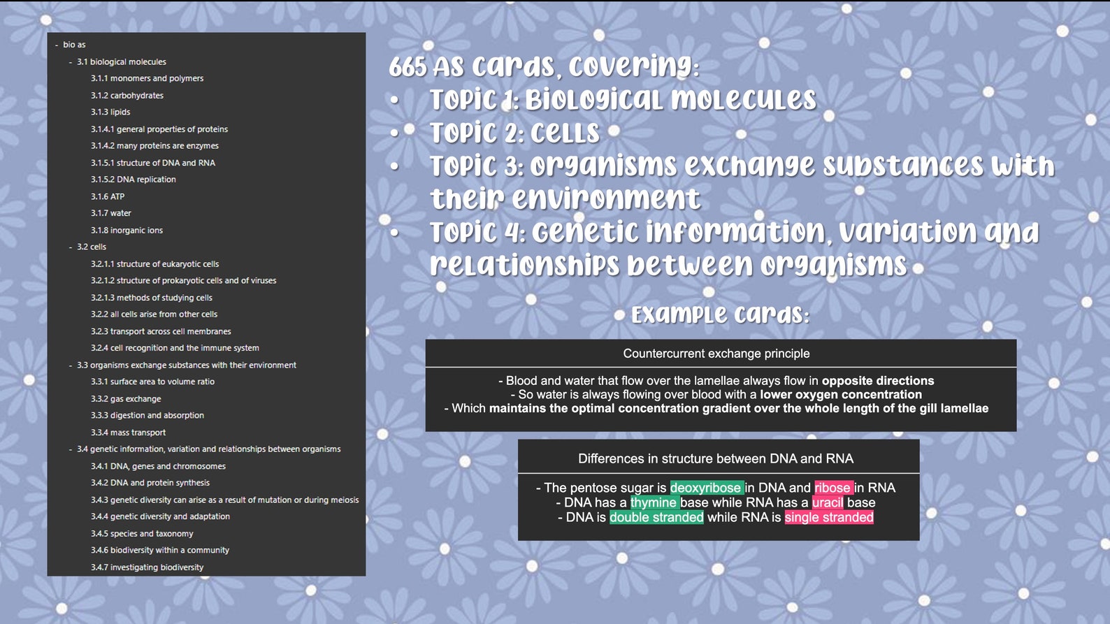 AQA A Level Biology A Anki Decks Flashcards Cards Etsy UK