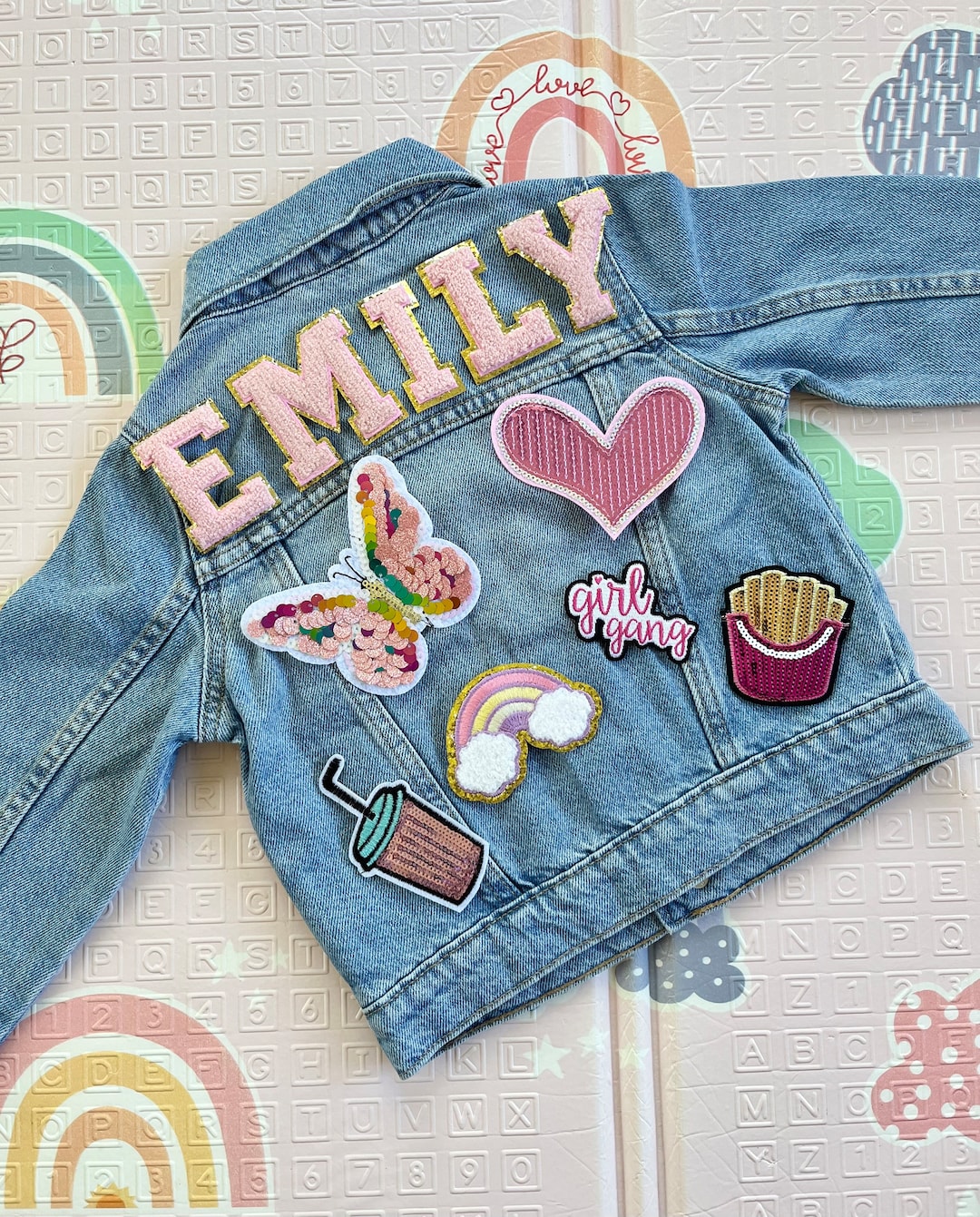 Custom Made Jean Jacket for Baby and Toddler , Personalized Denim