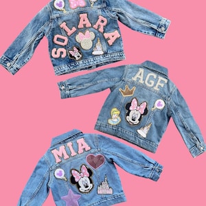 Disney princess patch jacket for baby and toddler w/ rainstones ( all patches are SEWN ON )