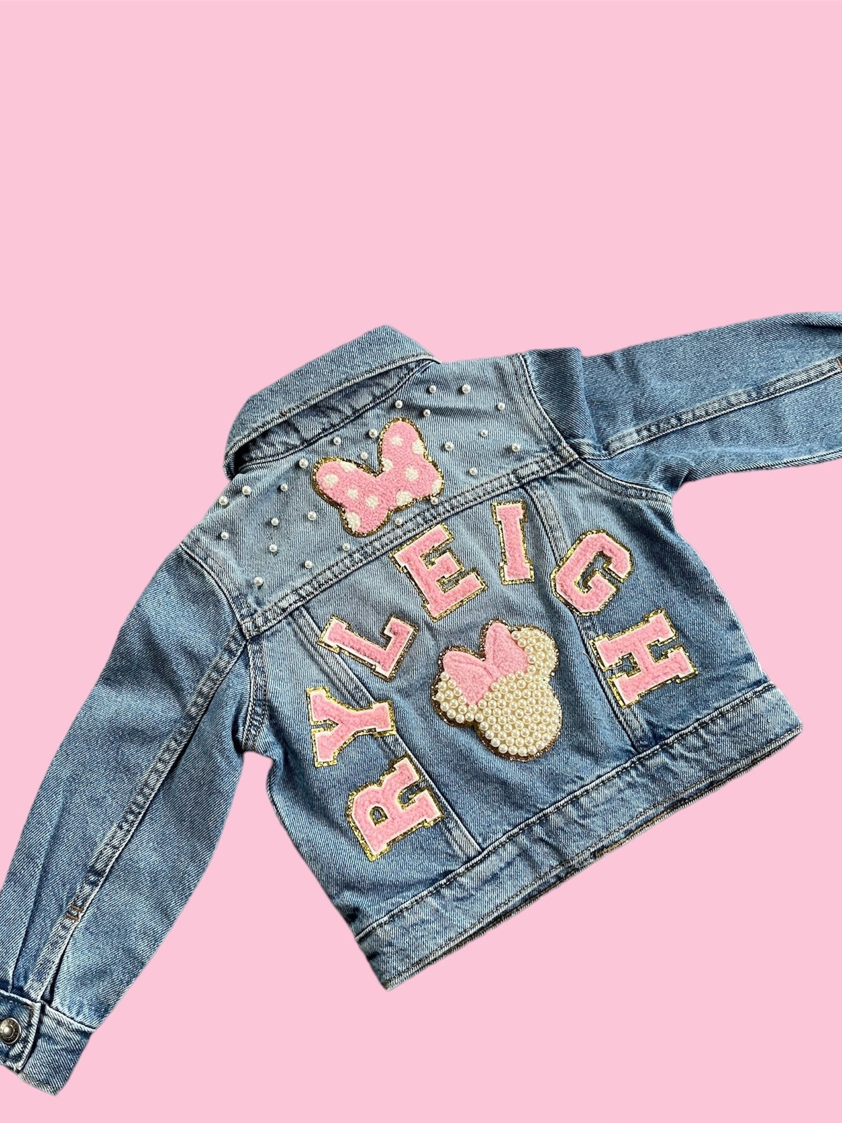 Denim Minnie Mouse Silhouette Patch