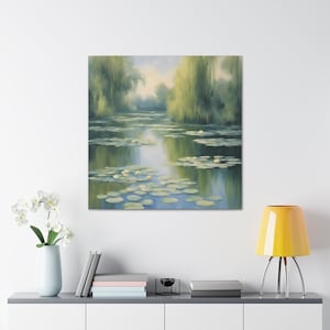 Monet inspired Water Lilies Canvas