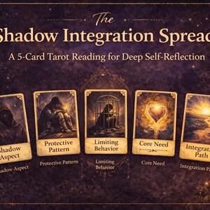 The Shadow Integration Spread: A 5-Card Tarot Reading for Deep Inner Clarity & Personal Growth