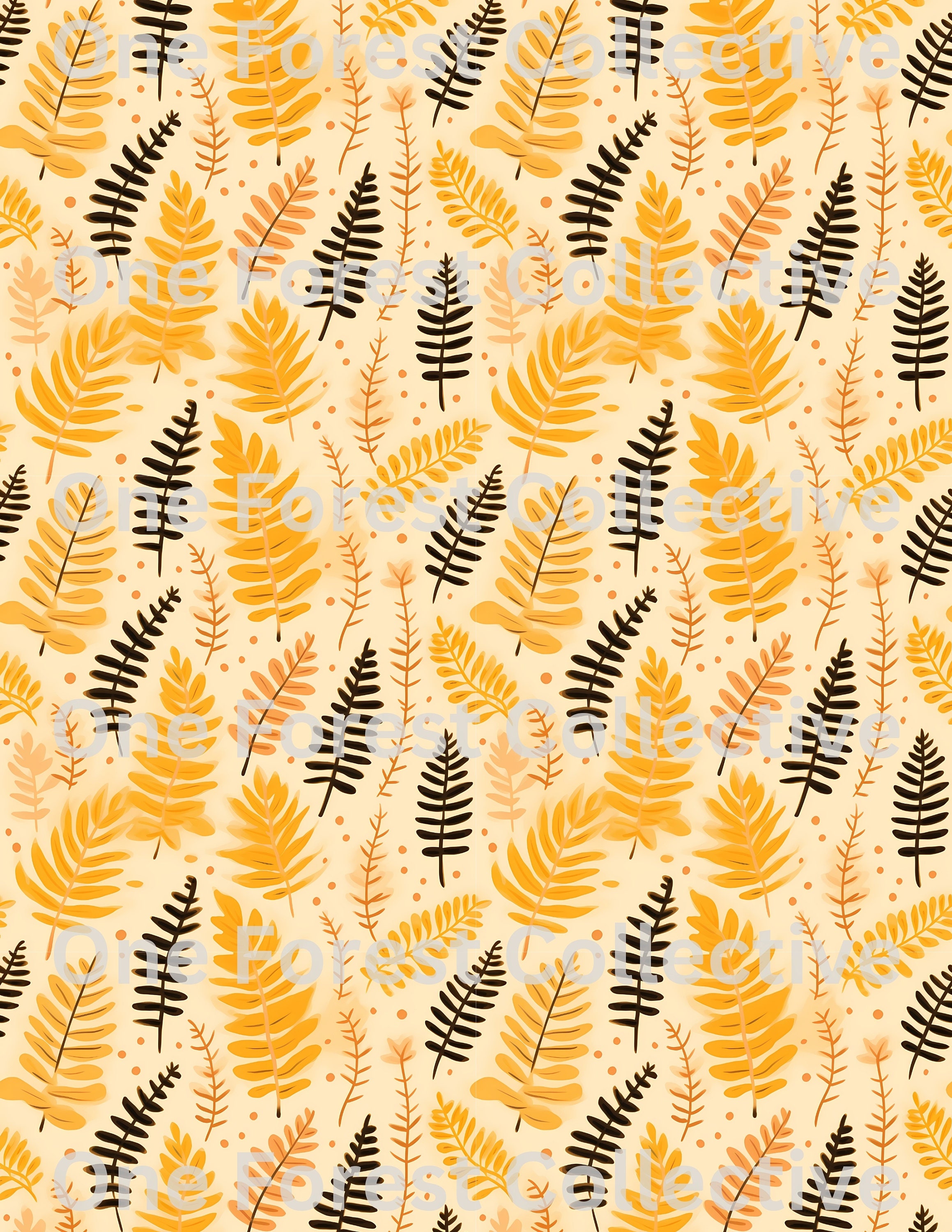 16 Kawaii Fern Printable Paper Patterns Digital Paper Images Scrapbook ...