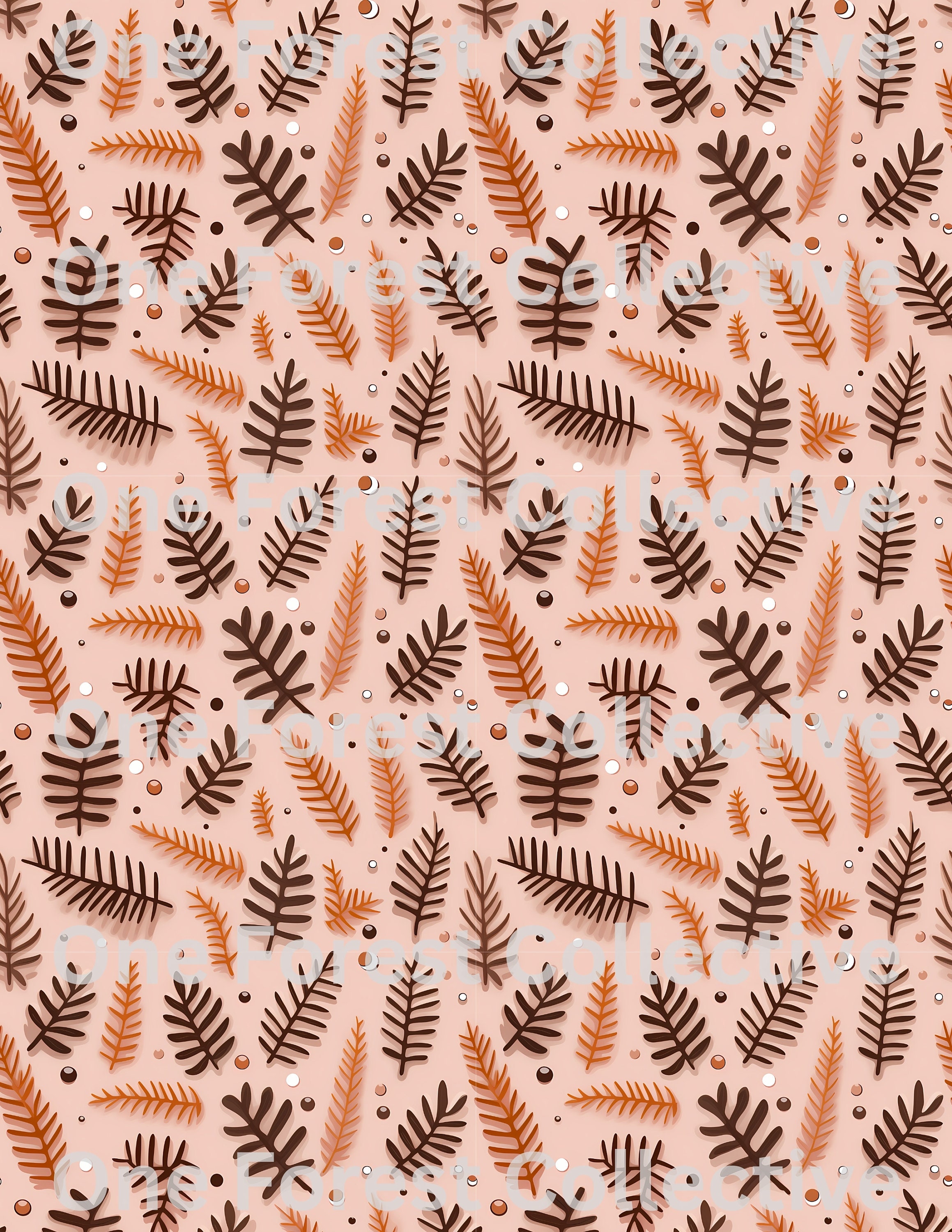 16 Kawaii Fern Printable Paper Patterns Digital Paper Images Scrapbook ...