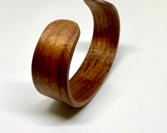 Walnut bent wood cuff bracelets