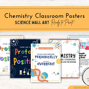 Science Classroom Poster Bundle, Science Wall Art Printable, Chemistry Poster Print, Back to School Classroom Decor, DIGITAL DOWNLOAD