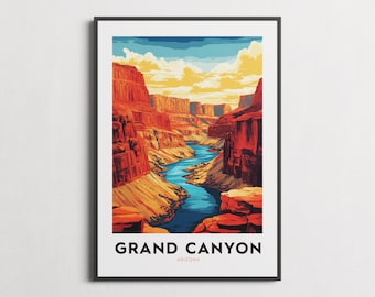 Grand Canyon Print | USA Travel Poster | Grand Canyon Gift | Arizona Wall Art | National Park Print | Grand Canyon | America Landscape |