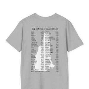 Camiseta de manga corta New Hampshire 4000 Footer, camisa unisex NH 48, camisa de senderismo White Mountains, camiseta de trekking del bosque nacional