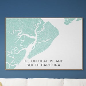 Hilton Head Island South Carolina Custom Map Poster or Canvas
