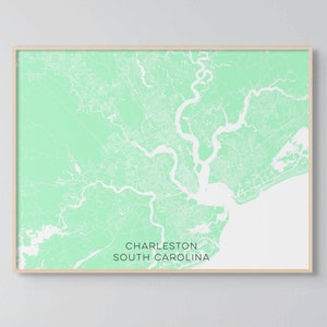 Charleston South Carolina Custom Map Poster or Canvas