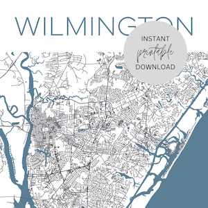 Mappa di Wilmington North Carolina Download digitale immediato