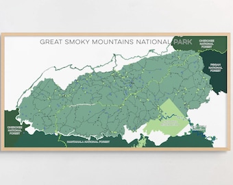 Great Smoky Mountains National Park Canvas Map