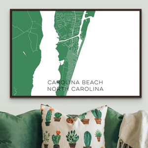 Carolina Beach North Carolina Custom Map Poster or Canvas