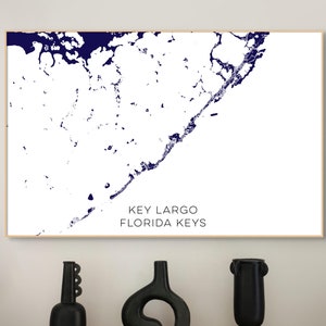 Key Largo Florida Keys Custom Map Poster or Canvas