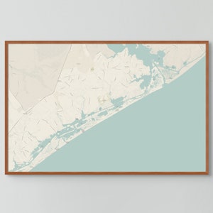 North Topsail Island North Carolina Vintage Map Poster or Canvas