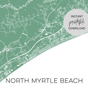 North Myrtle Beach South Carolina Karte Sofortiger digitaler Download