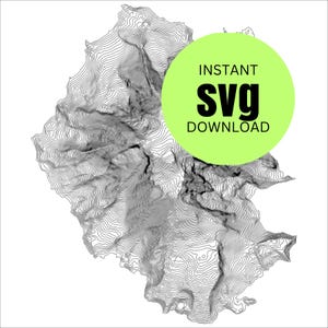 ワシントン州アダムズ山地形図 SVG ベクターファイル