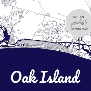 Mappa di Oak Island North Carolina Download digitale immediato